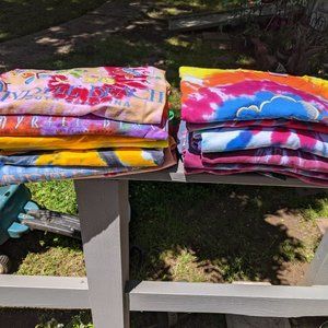 TieDyed Tee-shirts with Myrtle Beach Embroidery Like Imprints
